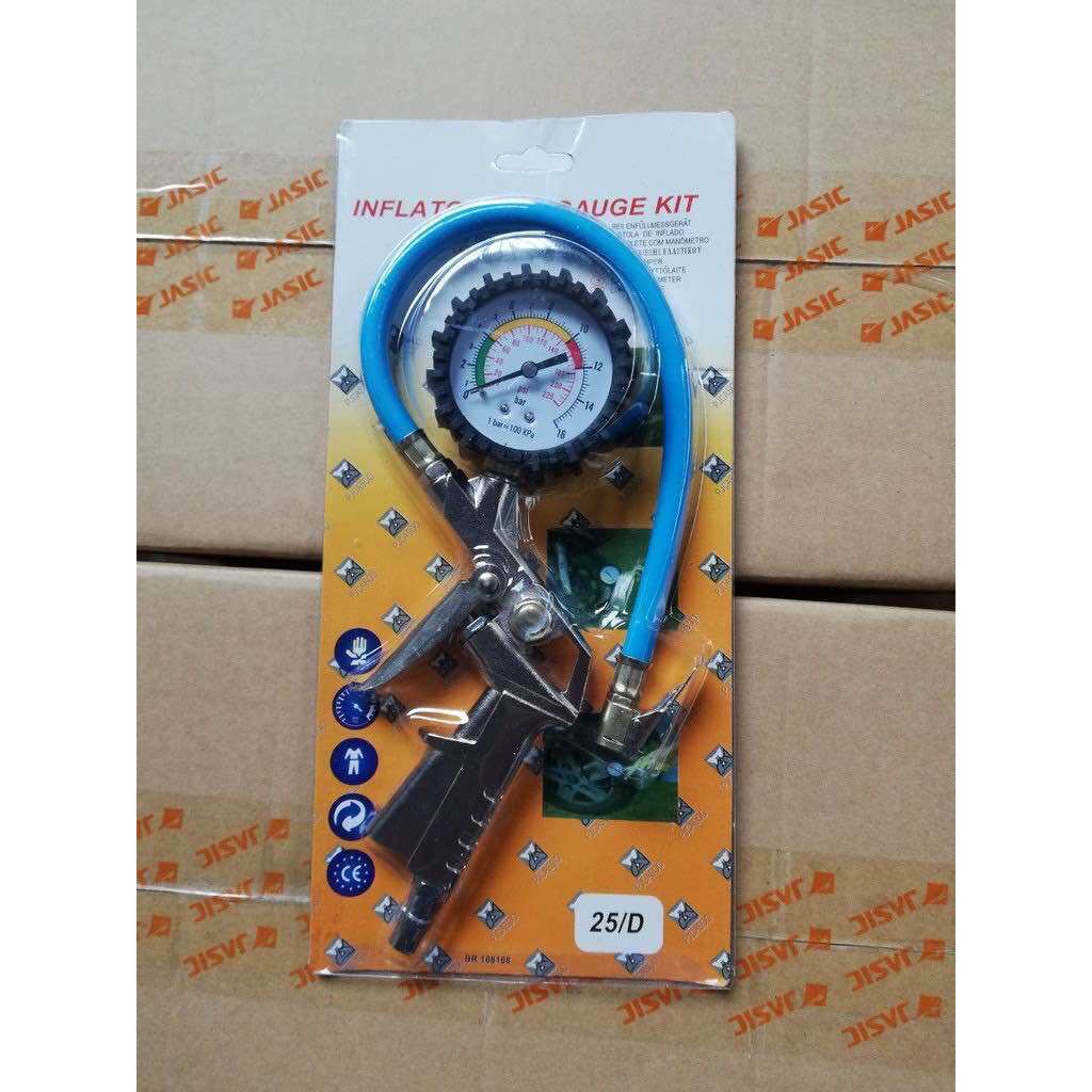 Đầu Vòi Bơm Ô Tô - Xe Máy -Kiêm Đồng Hồ Đo Áp Suất Lốp Hàng Xịn