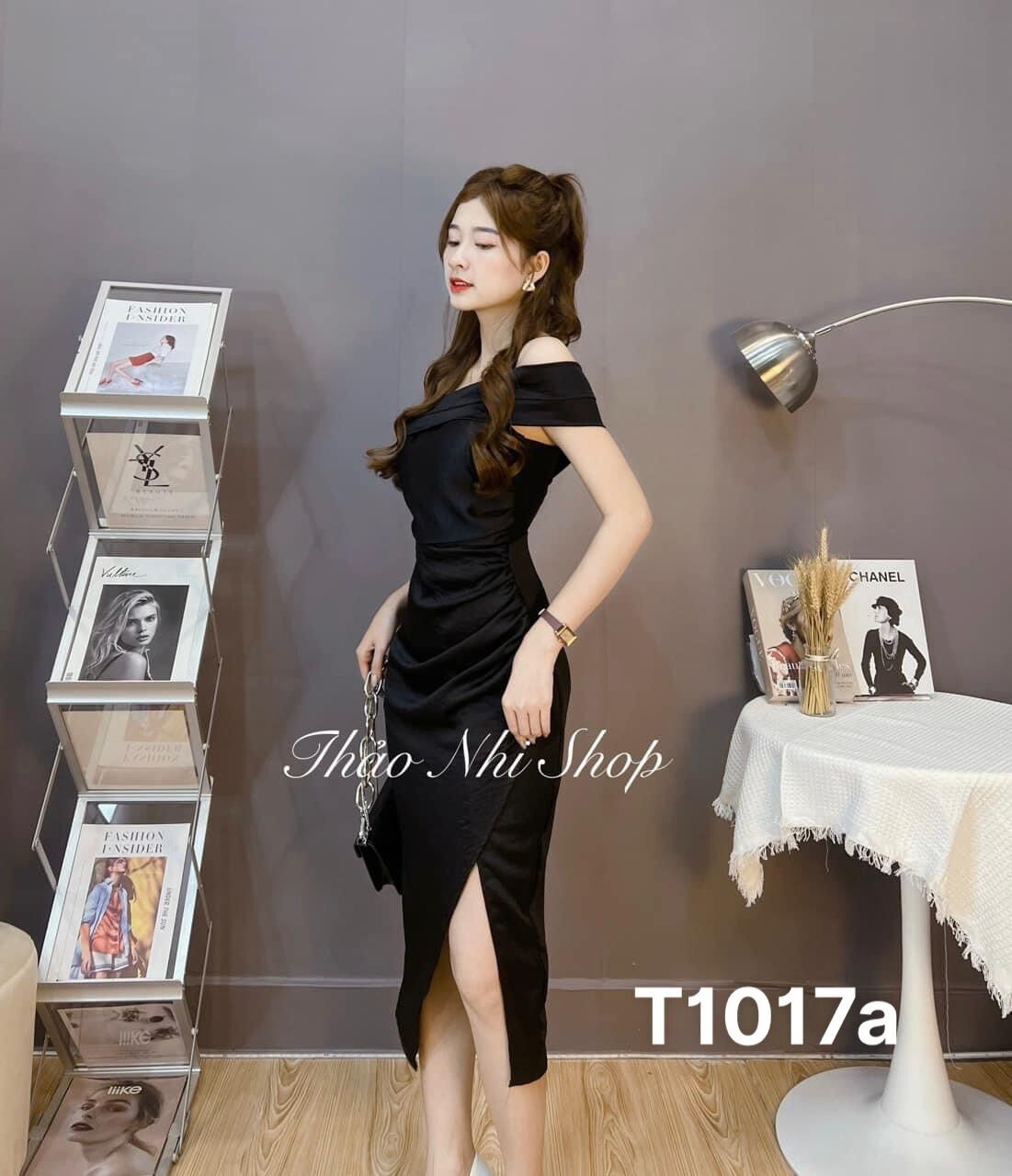 Đầm trễ vai dự tiệc kiểu dáng body cắt xẻ quyến rũ T1017A