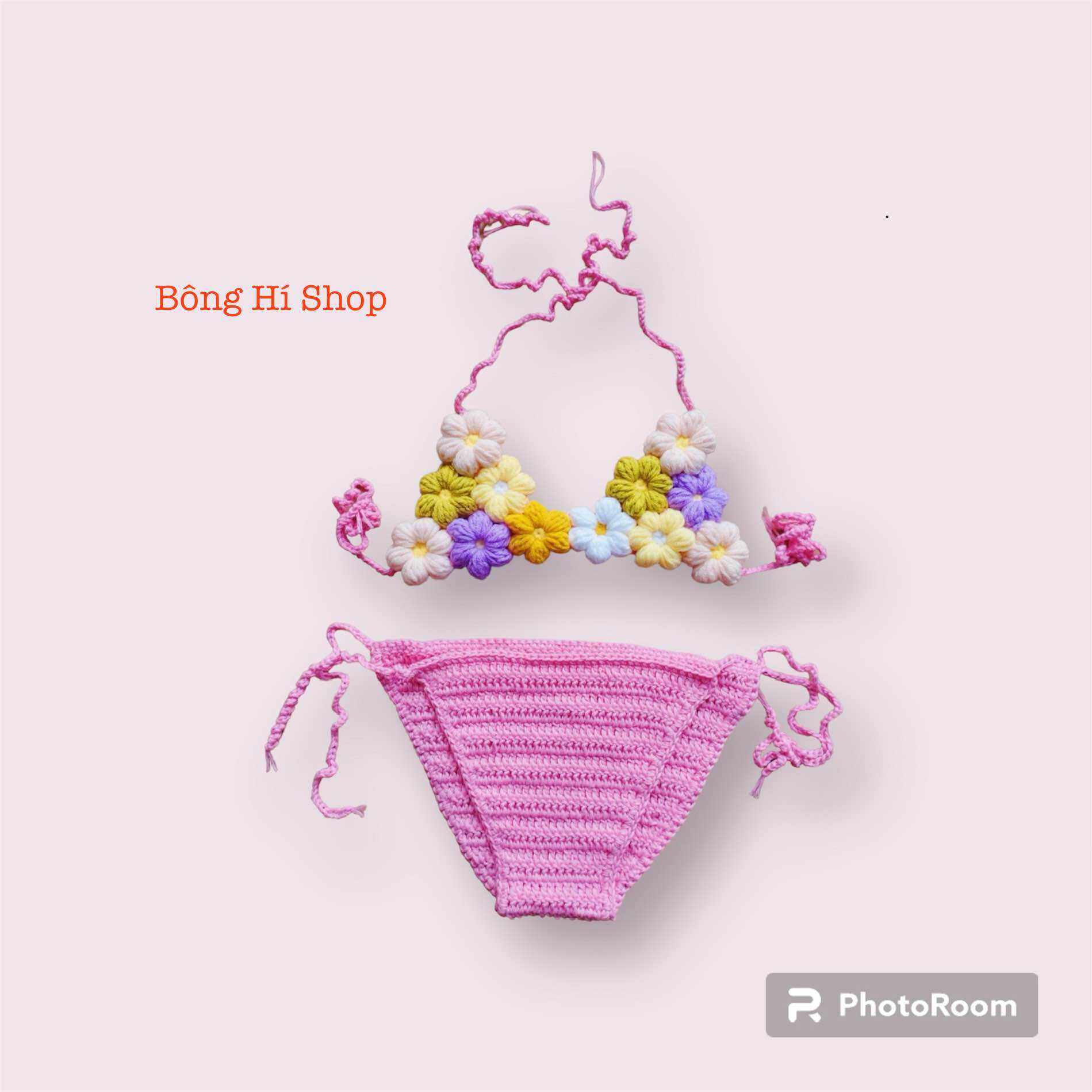 Đồ Bơi Len Hoa 2 Mảnh Bé Gái |Bikini Len Cho Bé