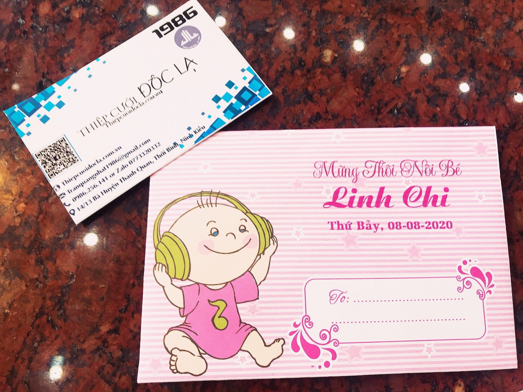 Combo 60 Thiệp Thôi nôi, Sinh nhật, Đầy tháng bé gái