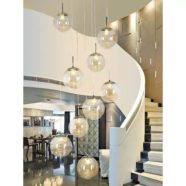 01 Đèn thả trần trang trí, đèn trang trí, đèn decor, đèn thả thông tầng, đèn thả cầu thang HTK 018; Đèn thông tầng; đèn thả bàn ăn