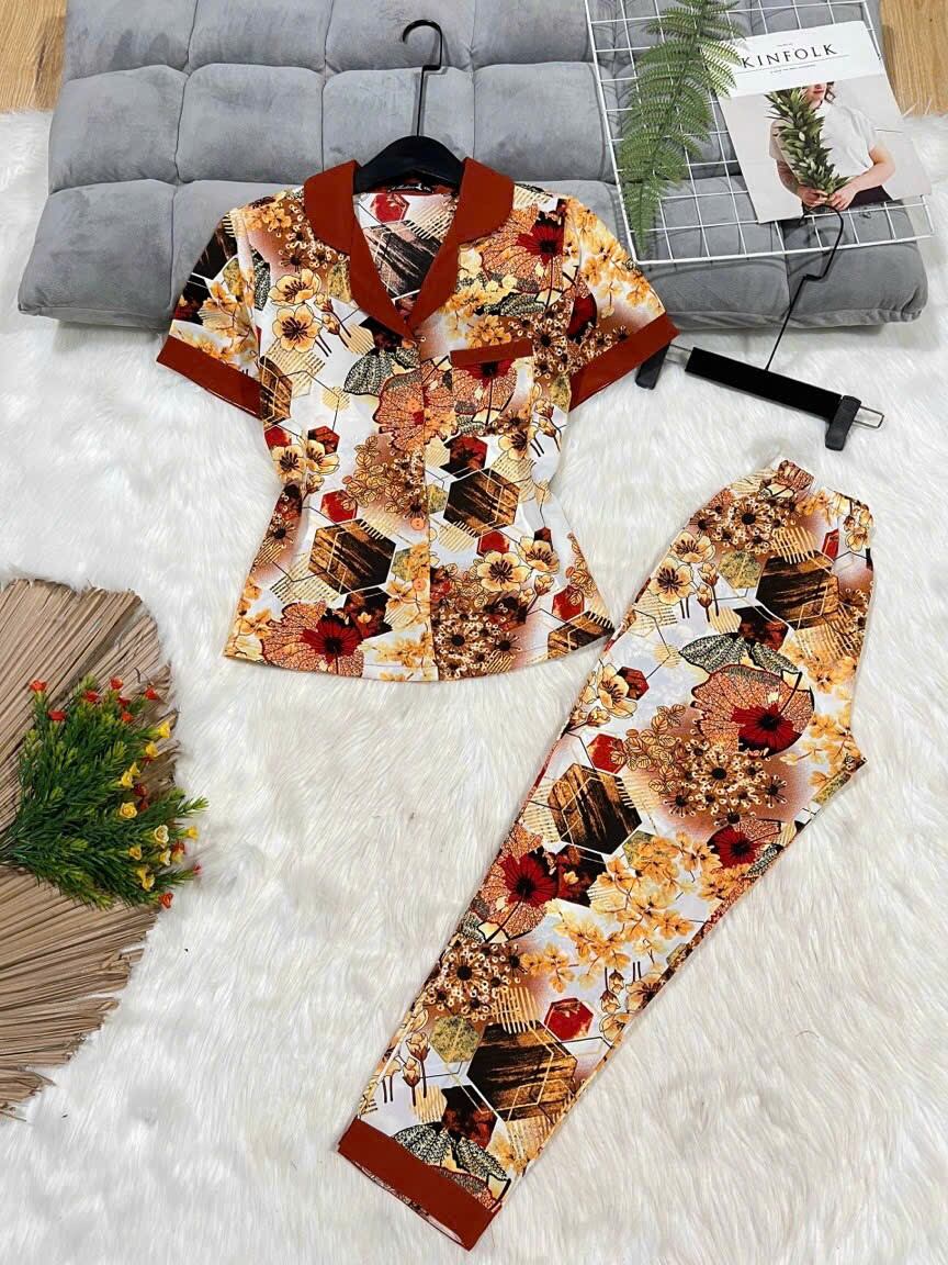 Bộ pijama mặc nhà lụa mango cao cấp