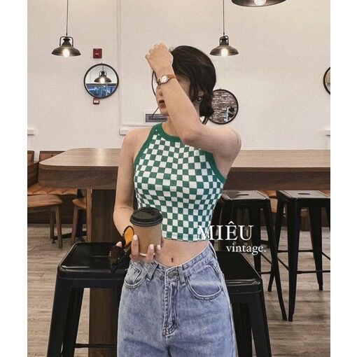 ÁO CROPTOP BA LỖ CARO B7