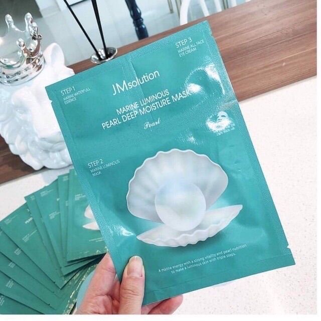 Mặt Nạ 3 Bước Chiết Xuất Ngọc Trai Jmsolution Marine Luminous Pearl Deep Moisture Mask 30ml