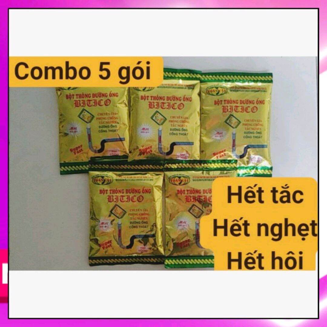 RẺ - Combo 5 gói bột thông tắc cống chống tắc nghẽn cực nhanh - an toàn - hiệu quả - tiết kiệm
