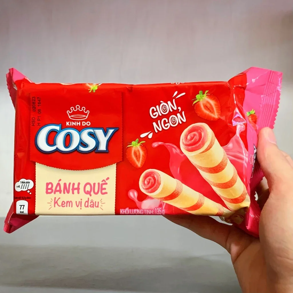 Bánh quế Cosy đủ vị cam, lá dứa, socola, dâu
