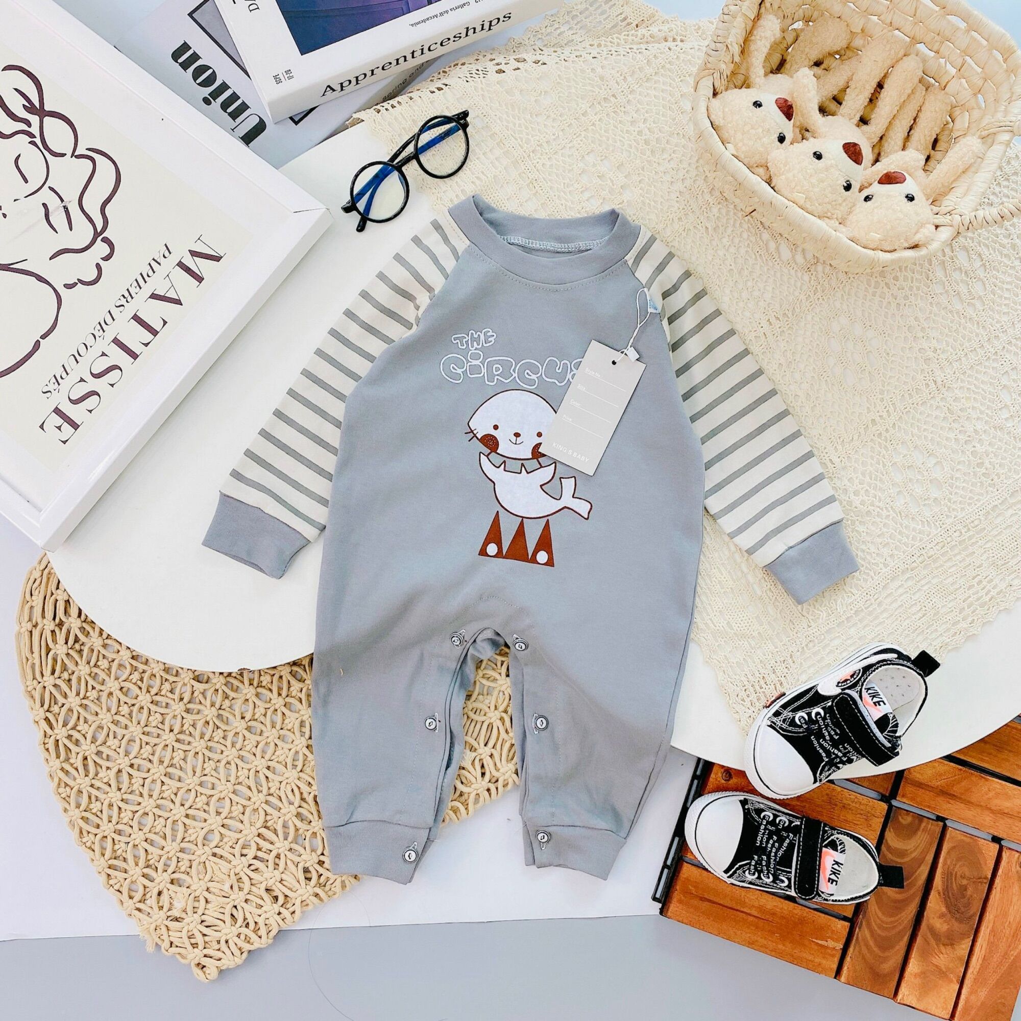 Body nỉ thu đông cho bé 2-8kg