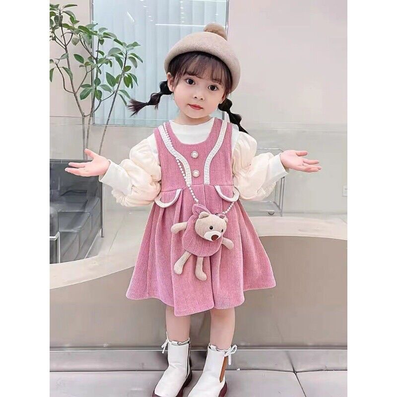 Sét váy gấu xinh cho bé gái