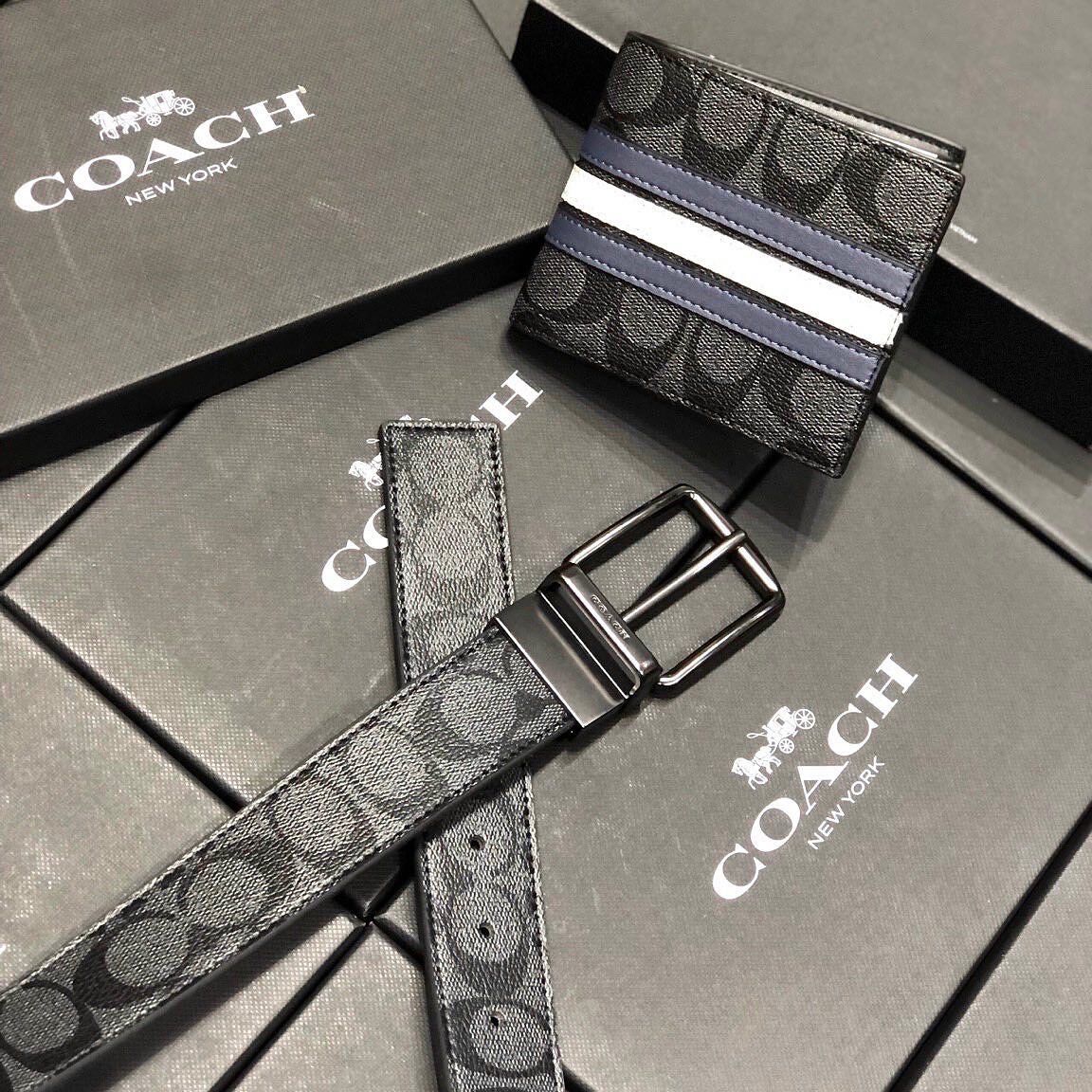 Set thắt lưng kèm ví Coach xuất xịn