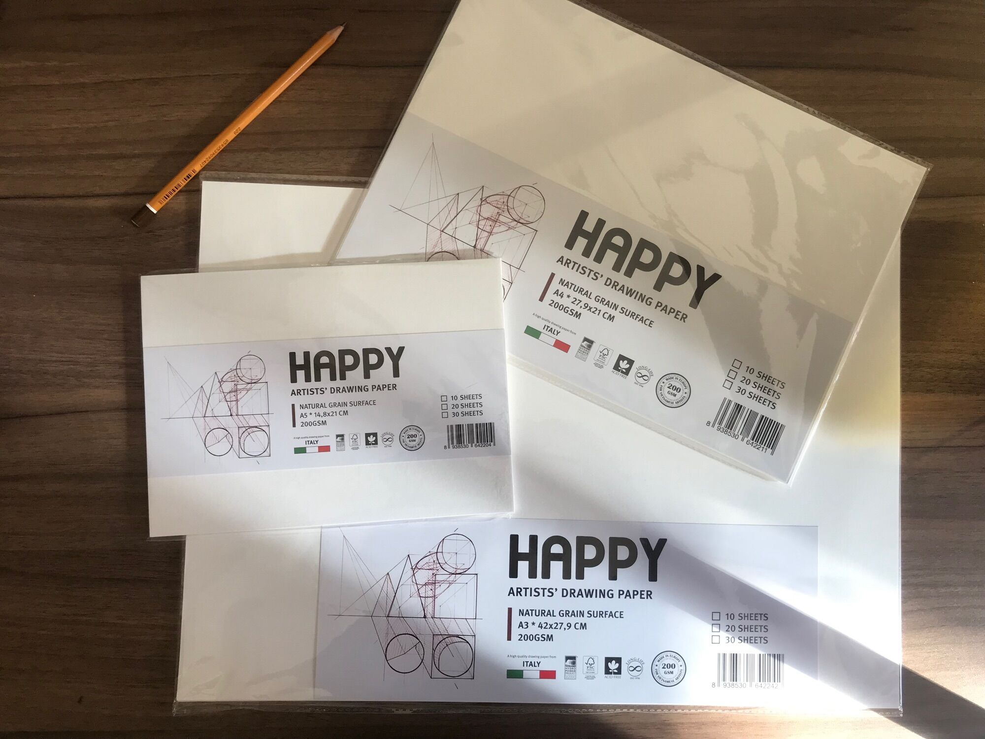 Giấy vẽ màu nước HAPPY A3 A4 A5