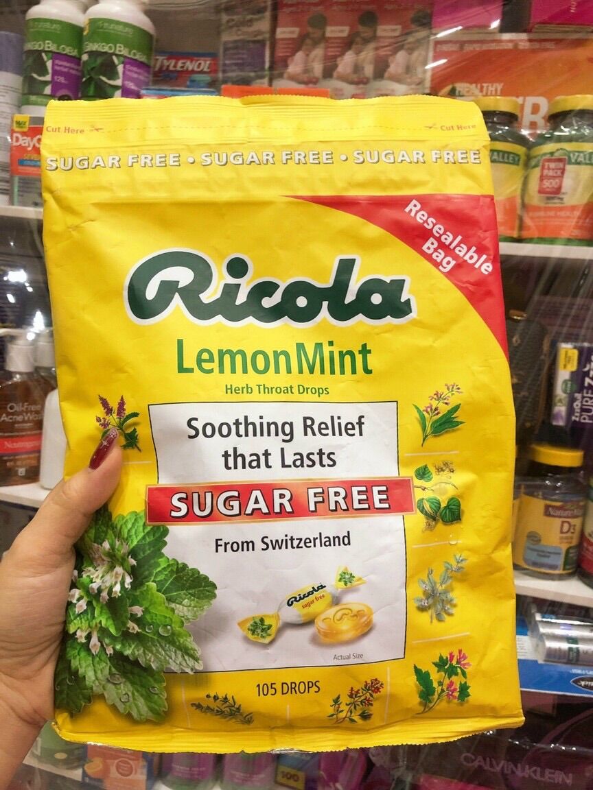 💛🌿kẹo ngậm thảo mộc không đường ricola lemon mint 💛🌿