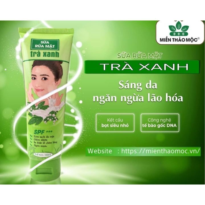 srm Trà Xanh Miền Thảo Mộc bảo vệ da ,sạch da mặt