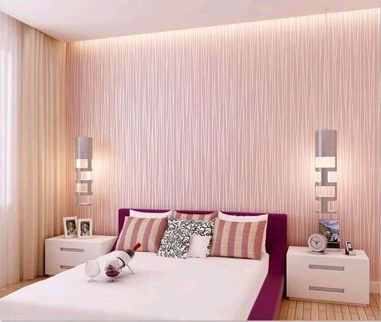 10 mét giấy dán tường có keo sẵn khổ rộng 45cm - mẫu VÂN NỔI CHỈ SÓNG HỒNG