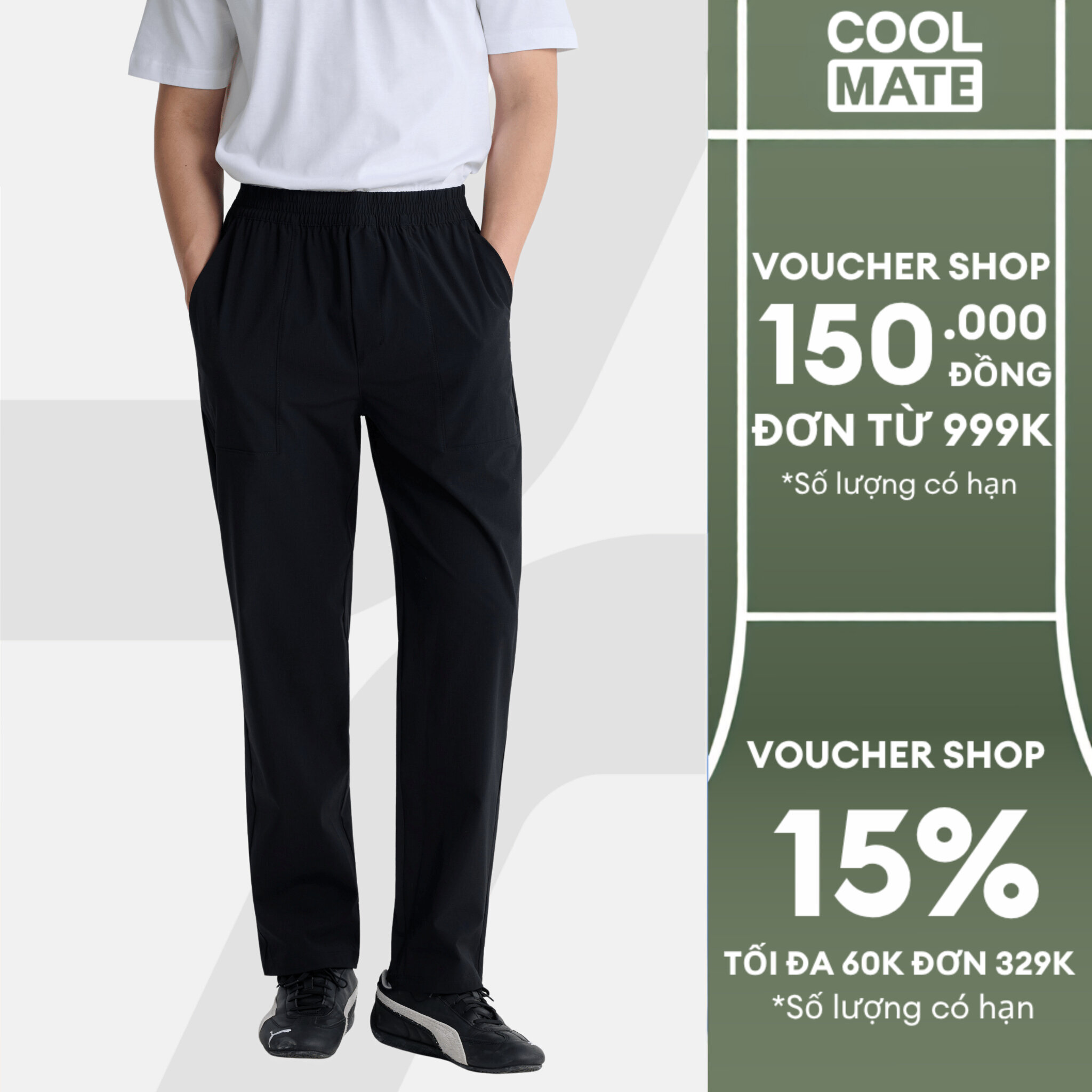 Quần dài nam ECC Ripstop Pants trượt nước, chống bám bụi, thoáng khí, Quần mặc đi làm, đi chơi Coolmate