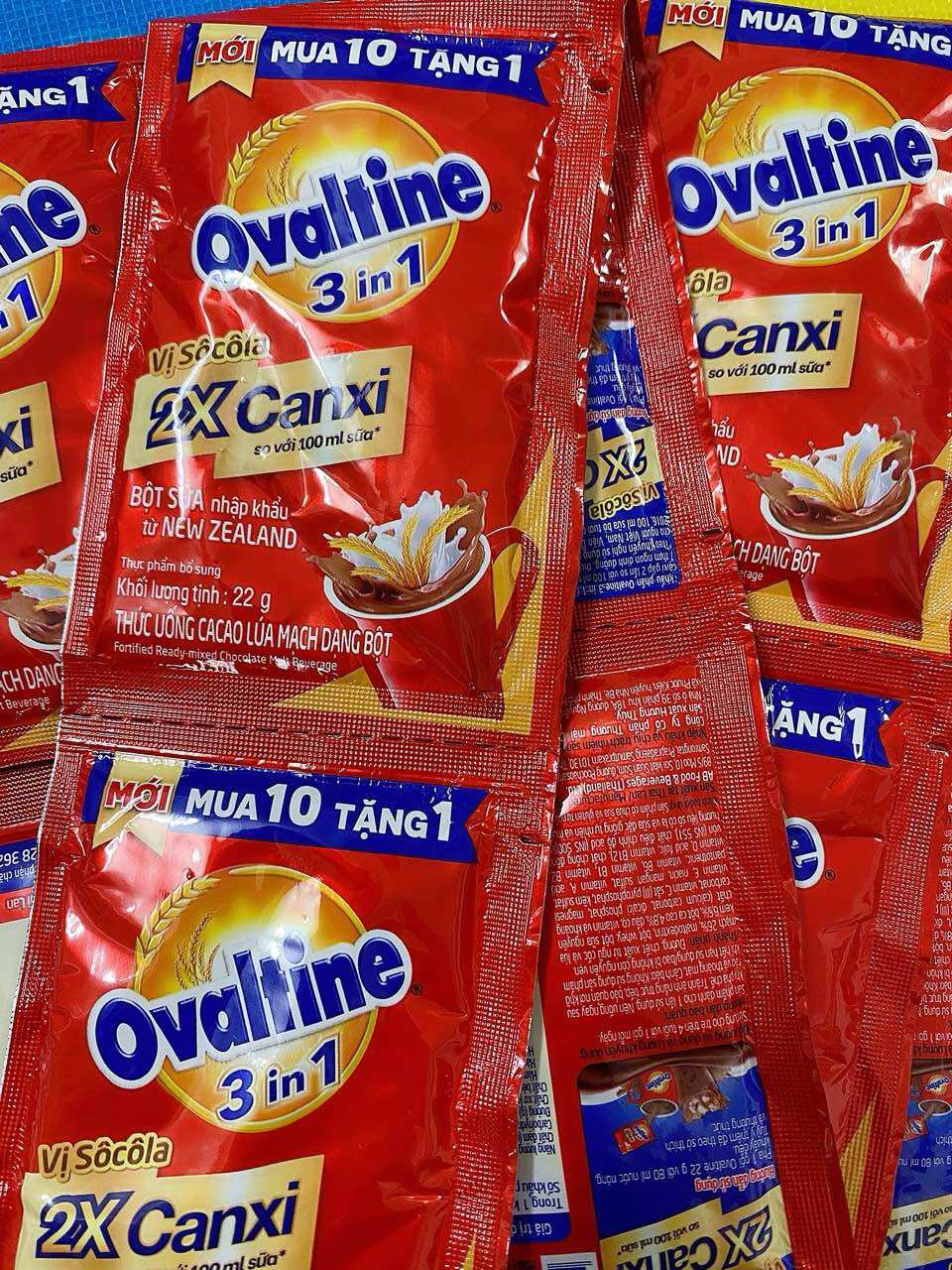 Dây 10 gói Bột Cacao Lúa Mạch Ovaltine -22g Date 4/2025
