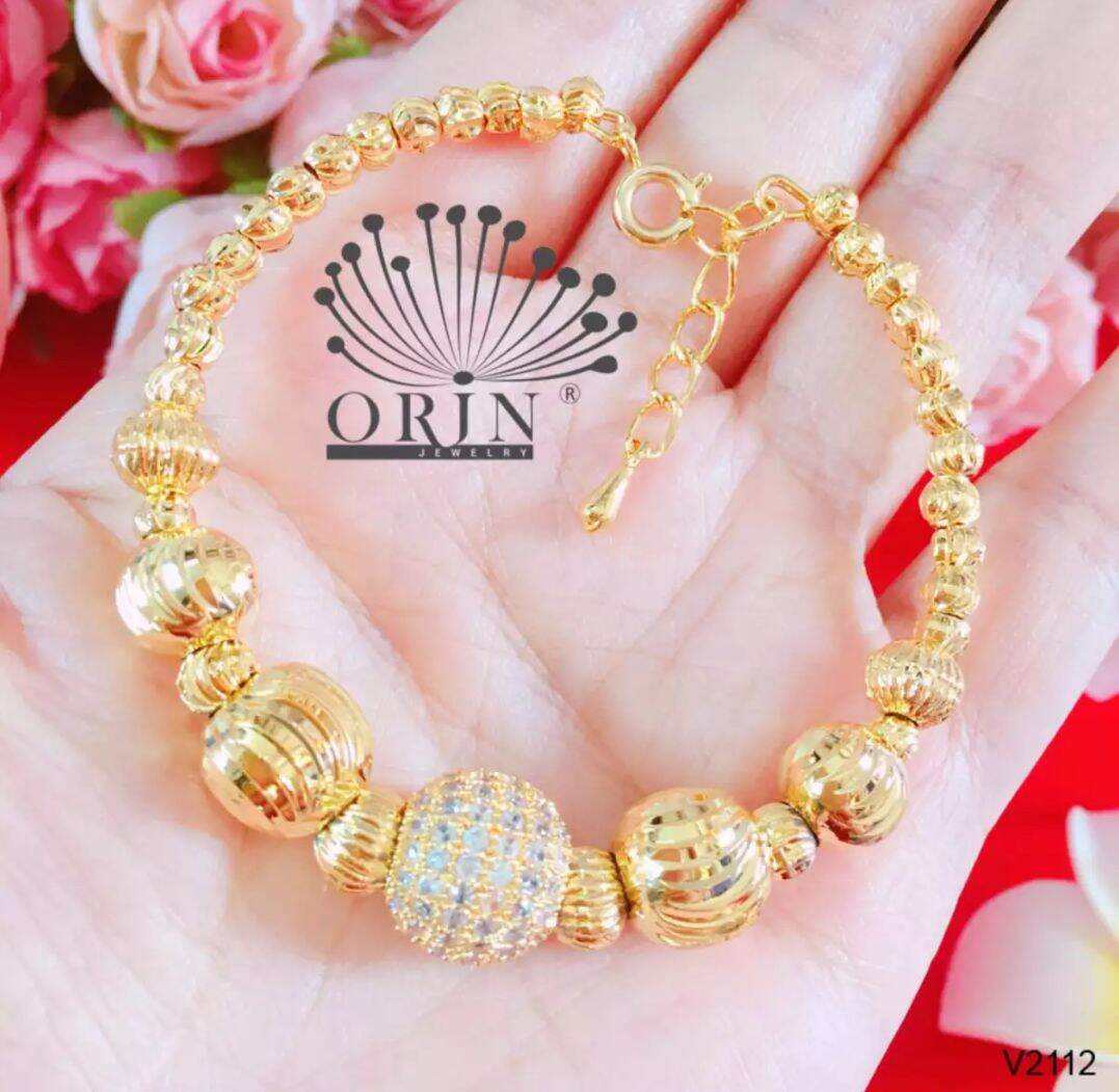 Lắc tay nữ mạ vàng, vòng tay bi vàng - dễ phối thời trang