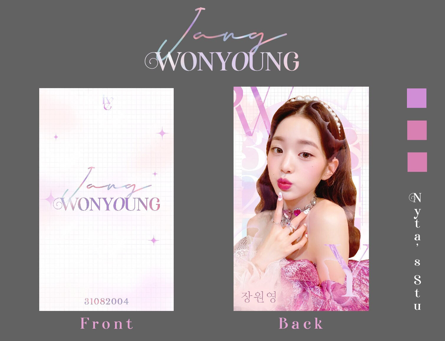 Card bo góc Wonyoung (Ive) Hồng - BẢN DES CỦA CLOUDORIS