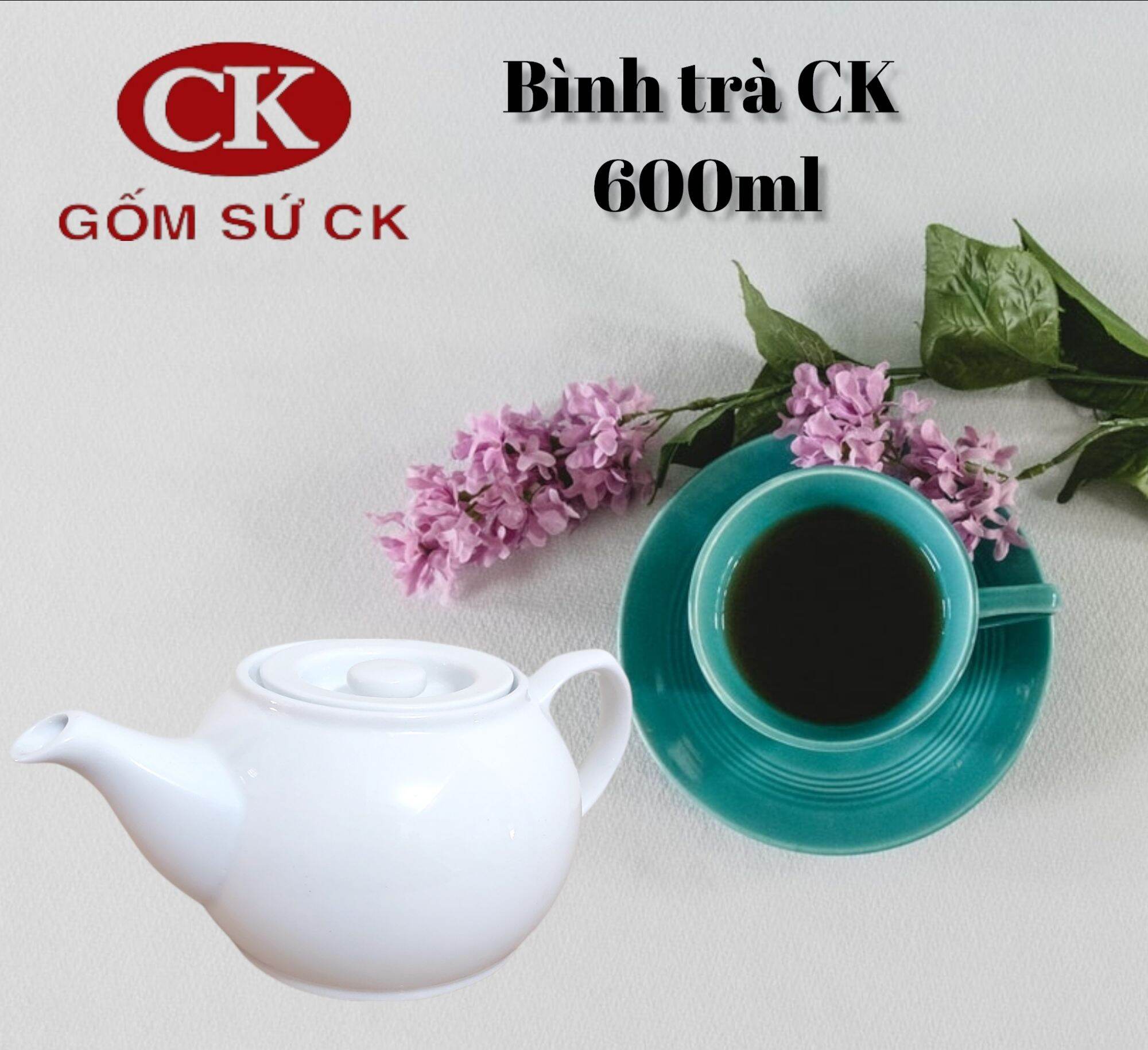 Bình trà gốm sứ CK Việt Nam 600ml
