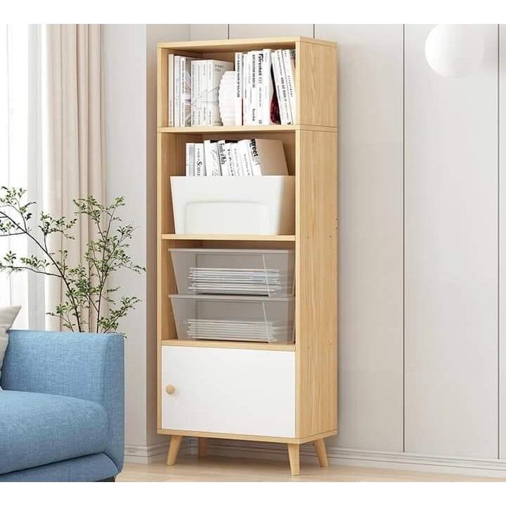 Kệ trang trí - Kệ gỗ 4 tầng - Kệ sách bắc âu đa năng trang trí nhà cửa