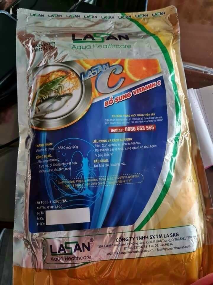 Vitamin c lasan bổ sung cho tôm cá ốc bươu đen