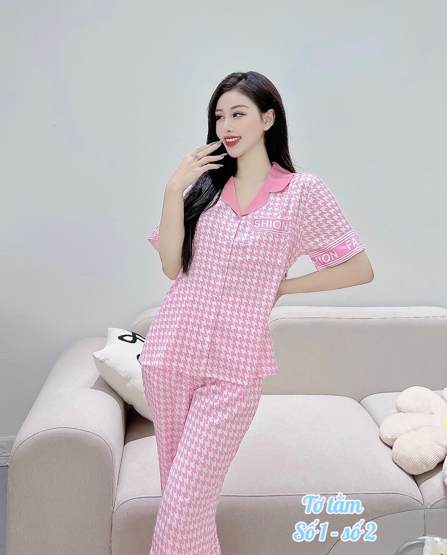 Bộ pijama lụa tơ tằm quần dài tay ngắn mềm mịn mát bigsize 2xl 65-75kg