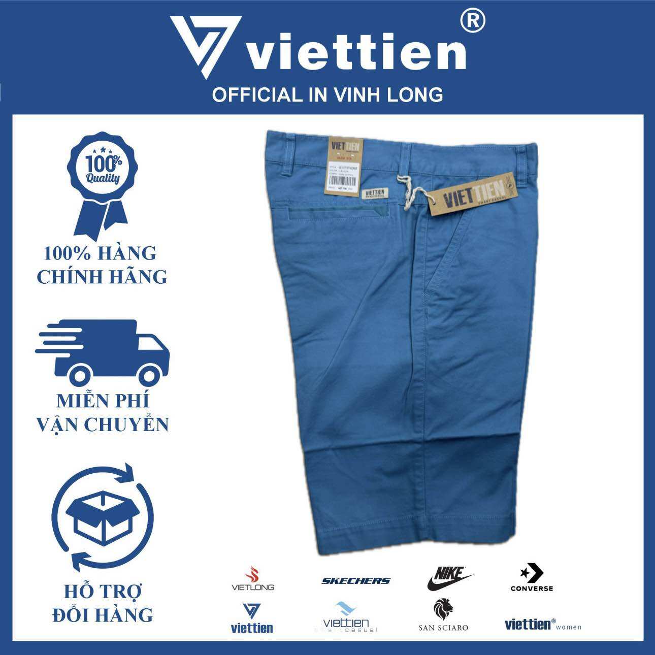 Quần Short Kaki Việt Tiến form SlimFit còn size 29-34 (6J8117BT4)