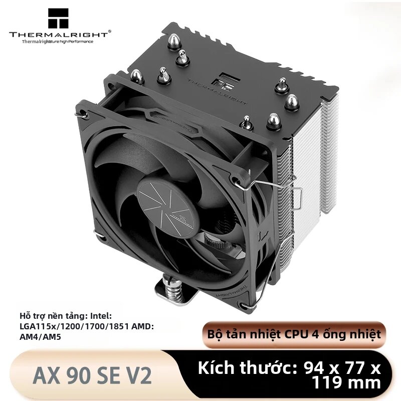 Thermalright | Tản Nhiệt CPU Thermalright Assassin X 90 SE V2 Với Quạt PWM 92mm Êm Ái Dành Cho LGA 1150/1151/1155/1156/1200/1700/AM5/AM4 Giá 719,000 Đồng*Miễn phí vận chuyển
