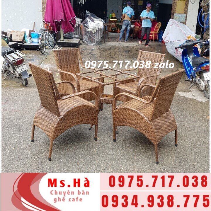 Bàn ghế cafe mây nhựa giá rẻ