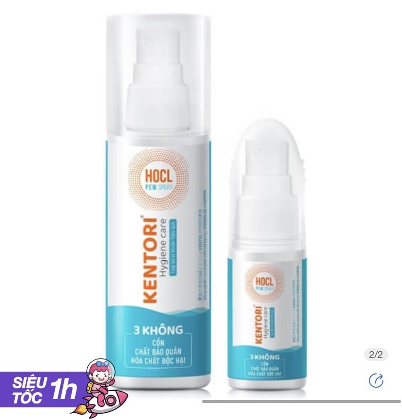 Xịt kháng khuẩn HOCL KENTORI HYGIENE CARE không cồn chai 30ml