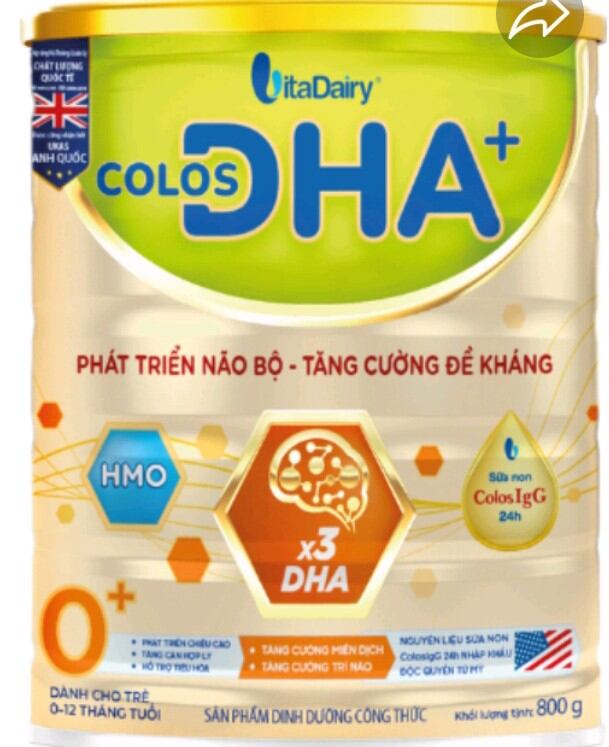 Sữa bột vitadairy colos dha 0+ 800g
