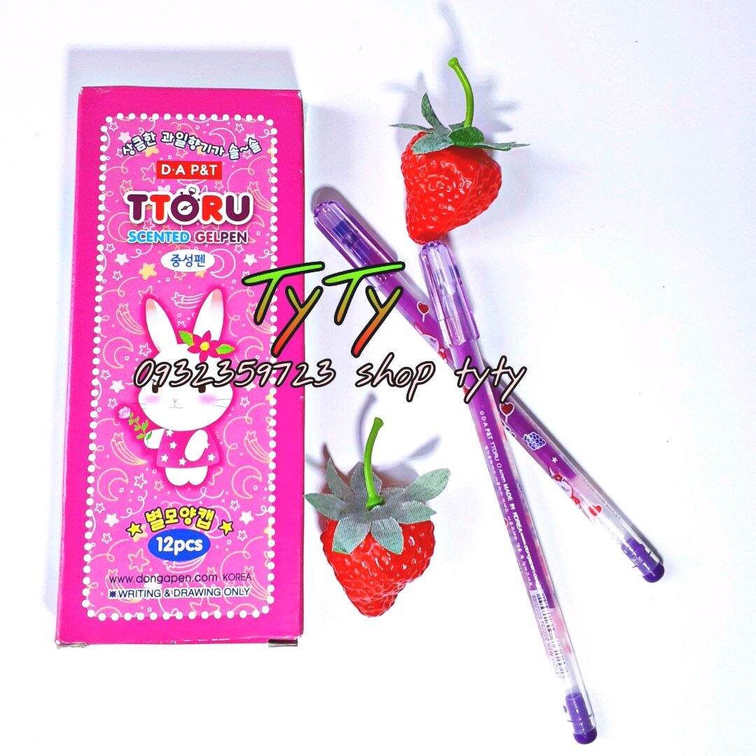 1 hộp 12 cây viết mực nước tím nho 0.4mm mực viết thơm, chữ viết siêu đẹp ,mực ra đều rõ nét
