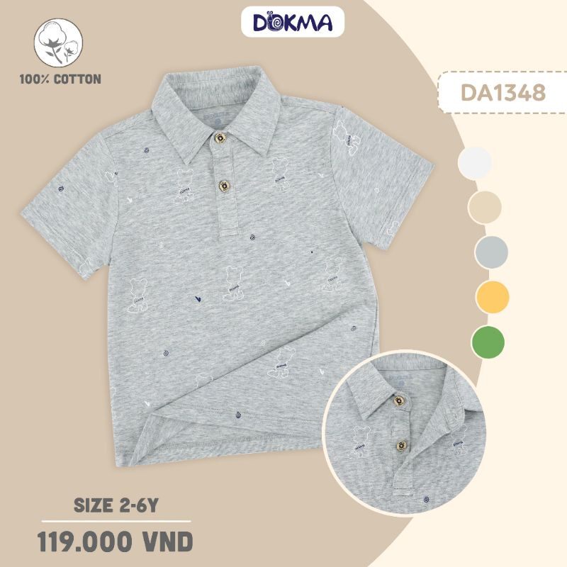 Áo polo cổ đức bé trai Dokma 2-6Y DA1348