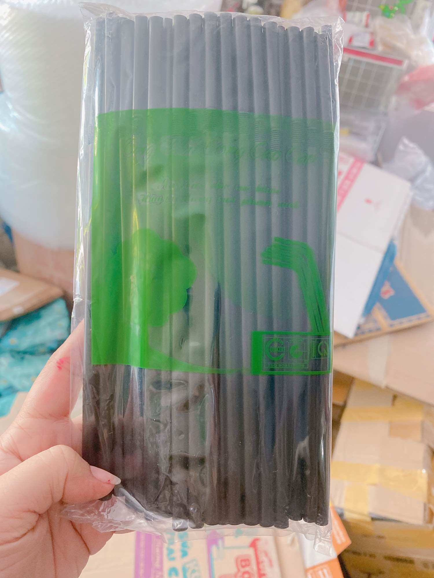 Ống hút fi 18 dài 21cm cong xoắn 2 bịch