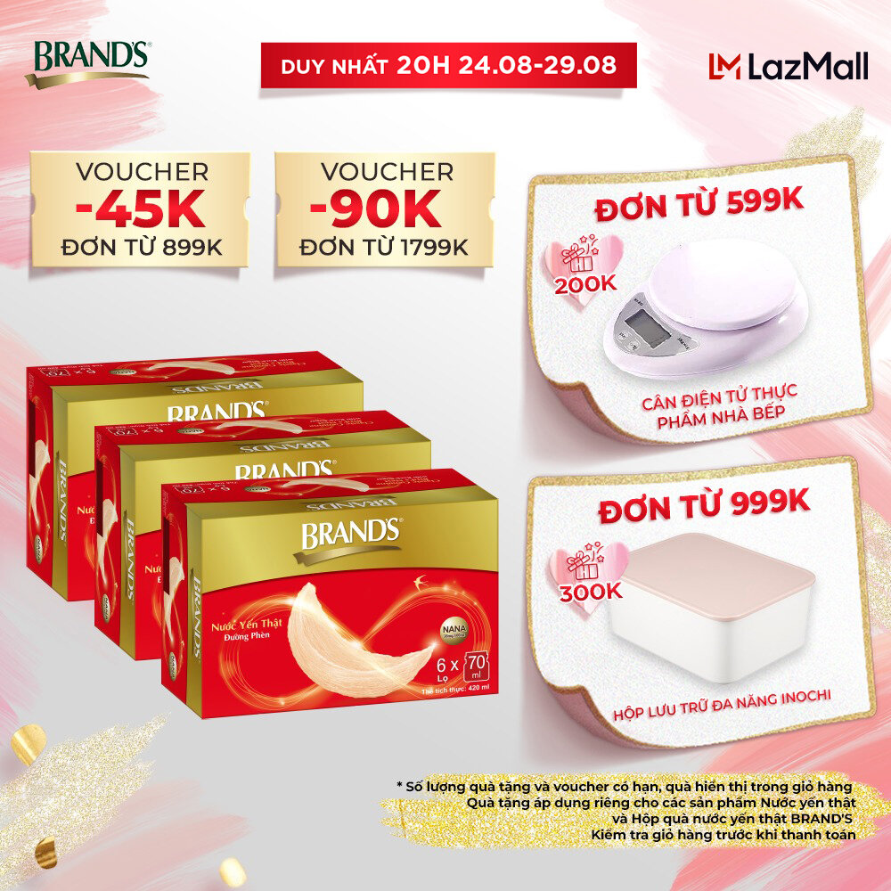 Combo 3 nước yến thật brand's đường phèn