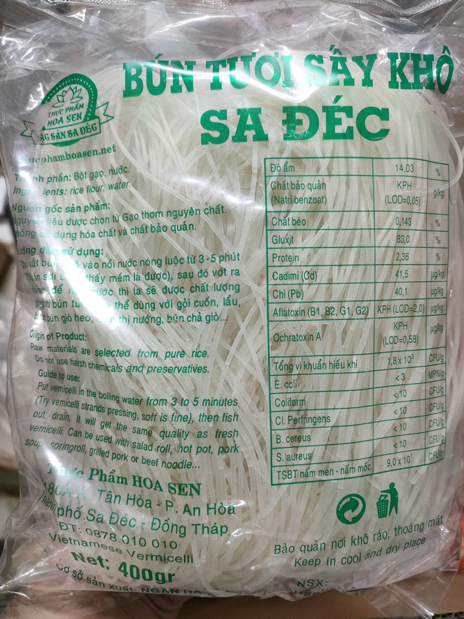 Bún tươi sấy khô 400g