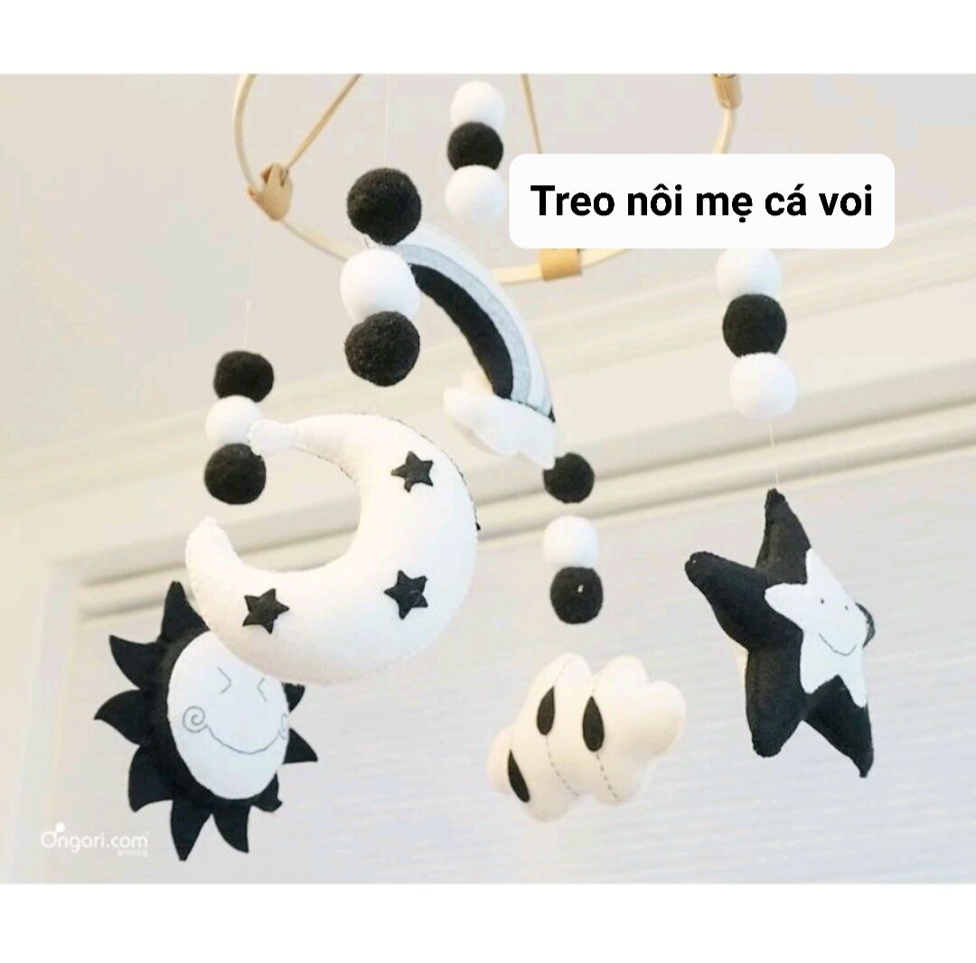 Combo Treo nôi trắng đen đầy đủ cho bé
