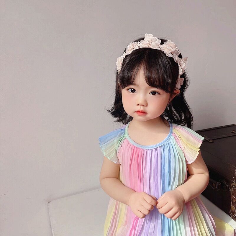 Cài tóc hoa ren thêu vintage cho bé gái