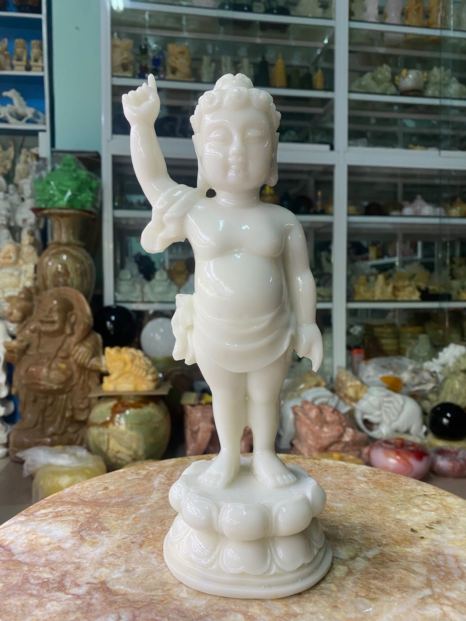 Tượng phật đản sanh đá đúc - cao 26.5cm