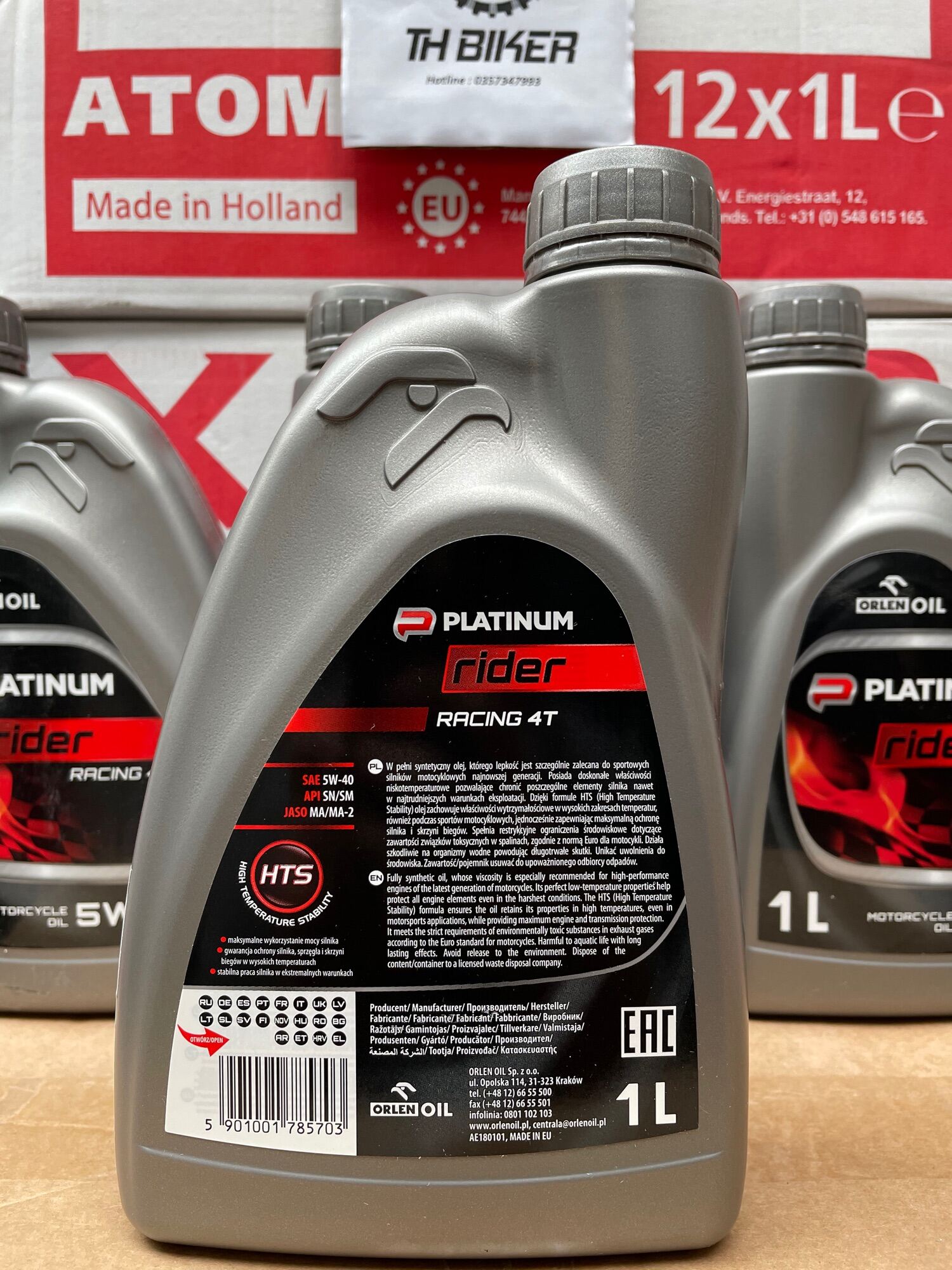 Dầu nhớt xe số, xe côn tay Orlen Racing Platinum 5w40 1L nhập khẩu Ba Lan. 