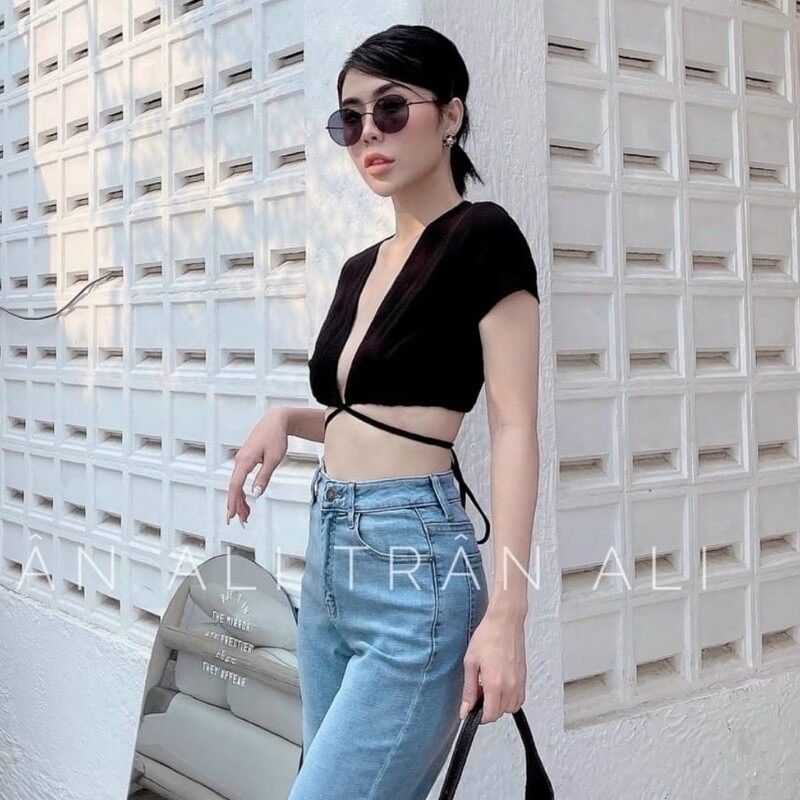 [HCM]ÁO CROPTOP QUẤN DÂY MẶC 2 KIỂU