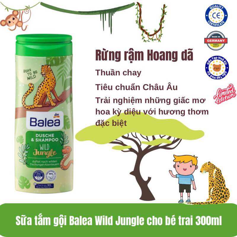 Sữa tắm gội Balea Kids 2in1 300ml – dịu nhẹ, thơm lâu, an toàn cho bé da nhạy cảm