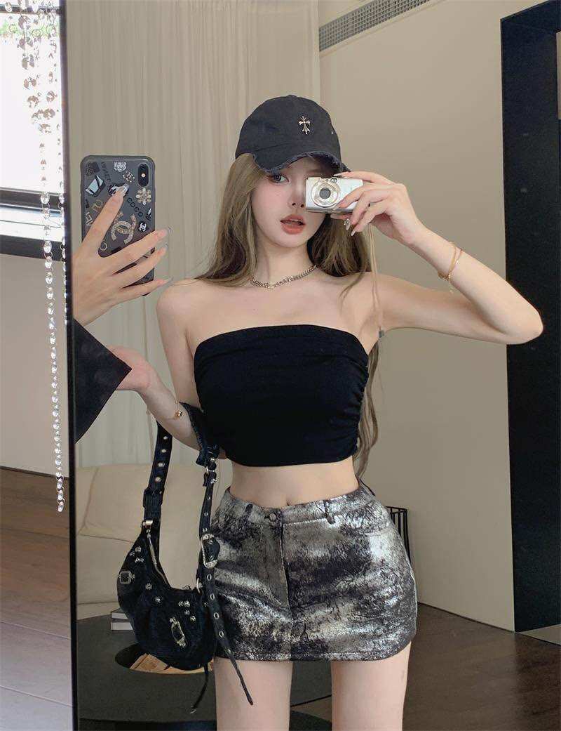 Áo ống nữ croptop chít hai bên cute (KHÔNG MÚT NGỰC)