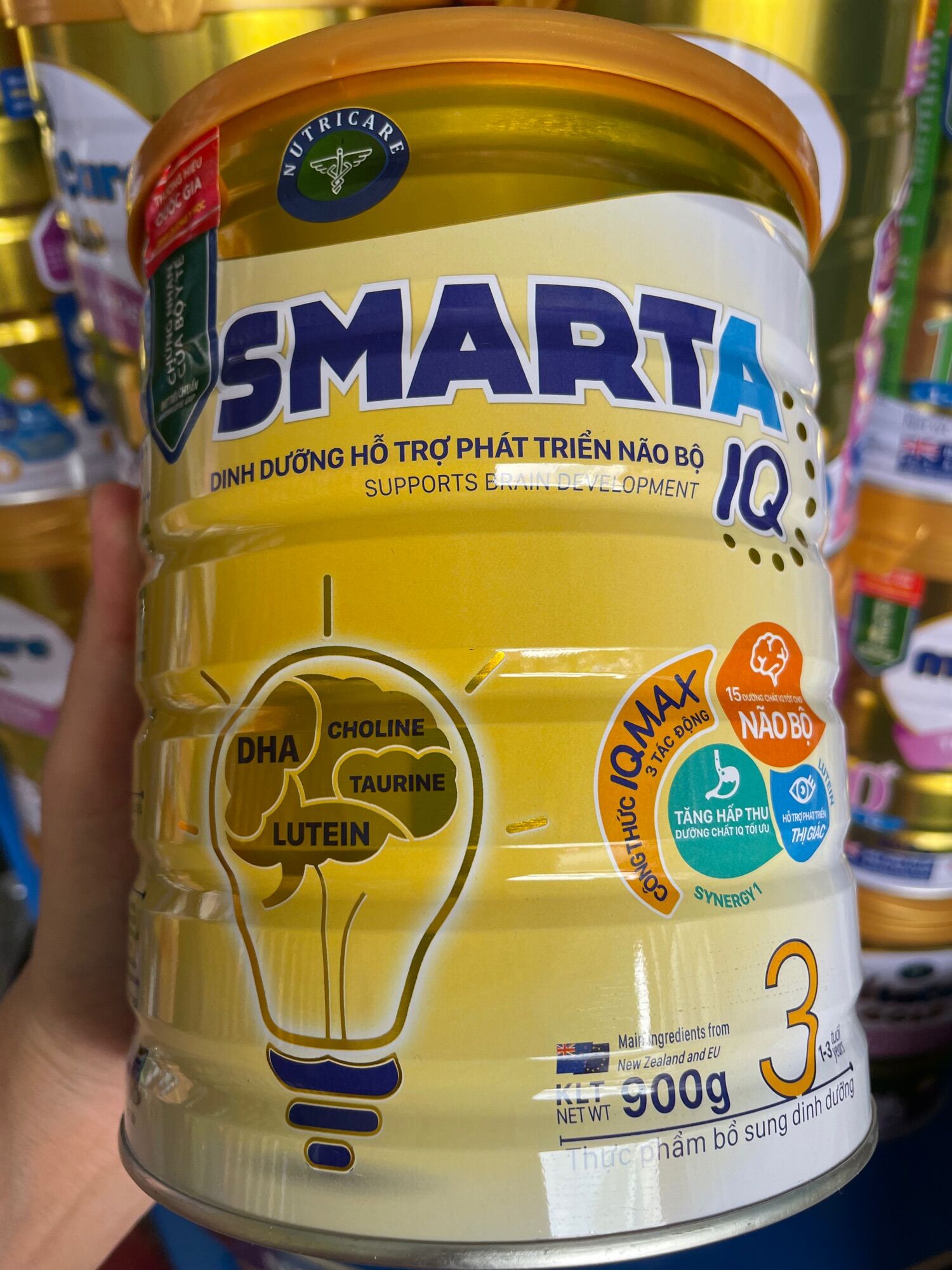 Sữa bột SmartA IQ 3 hỗ trợ phát triển não bộ & dinh dưỡng cho bé 900g