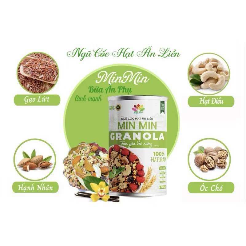 Ngũ cốc hạt ăn liền Granola Min Min (hộp 500g)