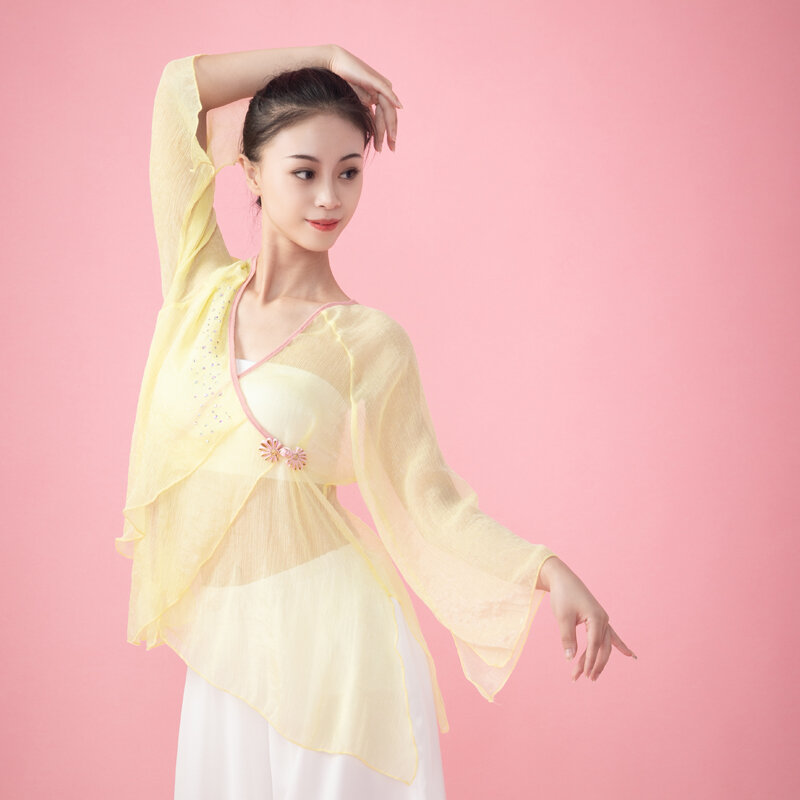 Trang phục cổ điển trang phục luyện công trang phục voan chiffon trang phục biểu diễn múa trung quốc thân vận bay lượn mùa hè cho nữ trang phục múa dân tộc