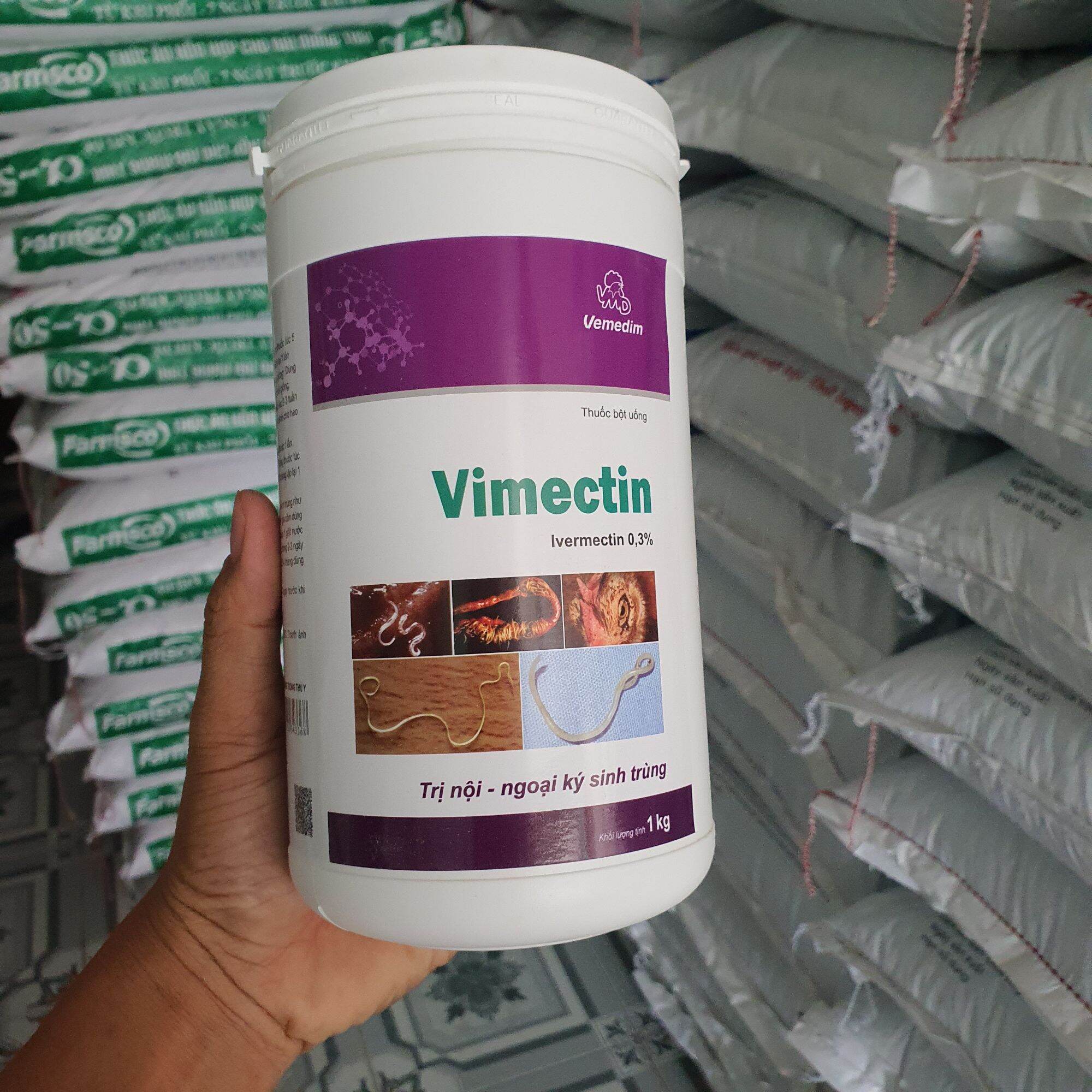 Vimectine trị nội ngoại ký sinh trùng trên vật nuôi như ve, ghẻ và các loại giun ký sinh