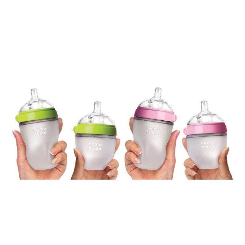 Bình sữa comotomo hàn quốc150ml/250ml  xanh/hồng  núm ti siêu mềm cho bé