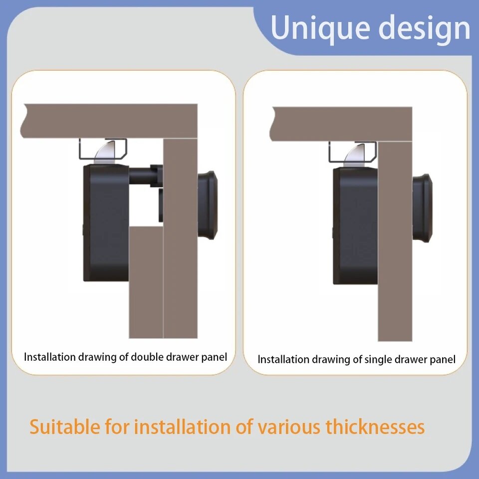 Fingerprint cabinet locks with built-in rechargeable battery
