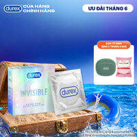 Bao cao su Durex Invisible siêu mỏng, size 52mm, hộp 3 bao