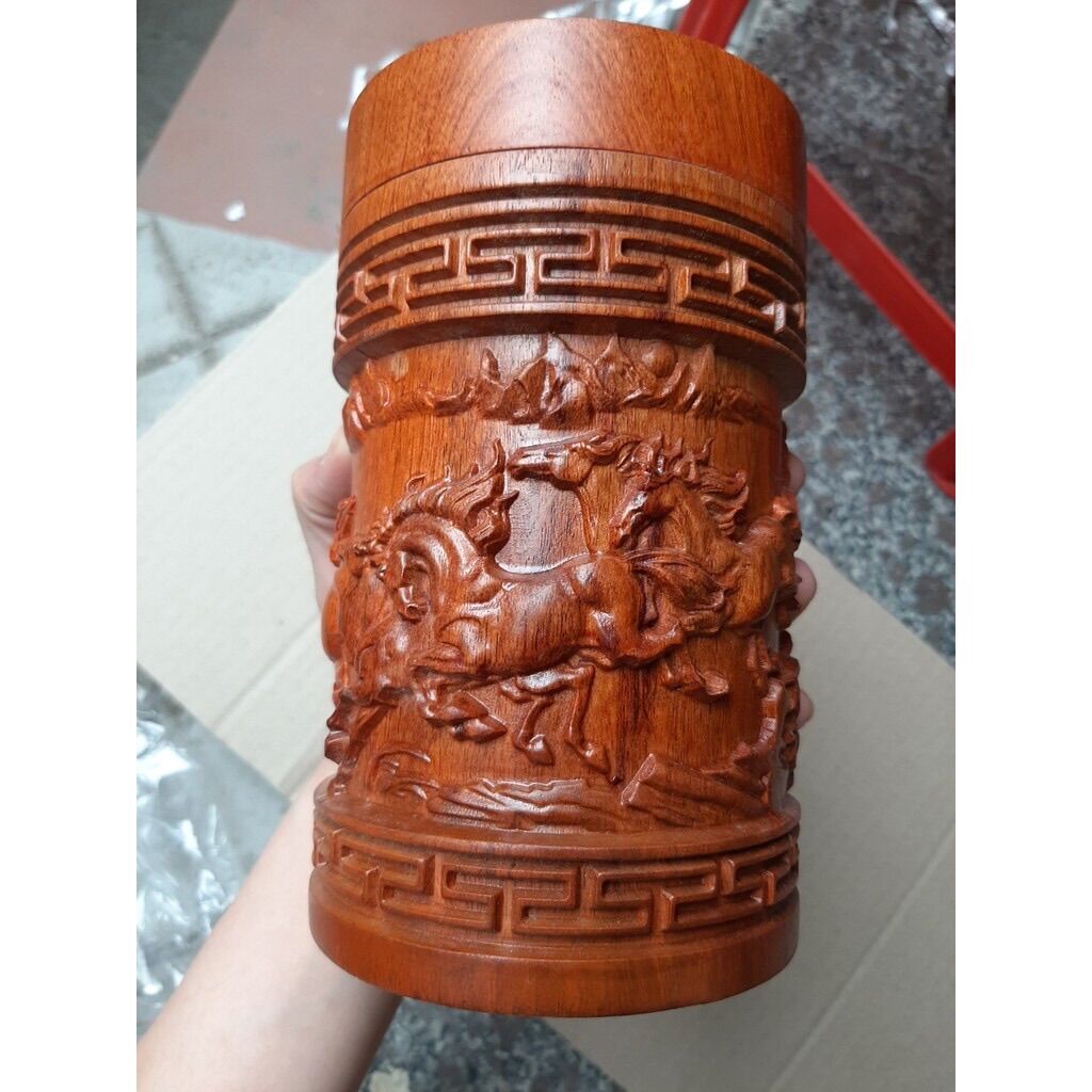 Hộp đựng trà gỗ nguyên khối trạm mã đáo thành công